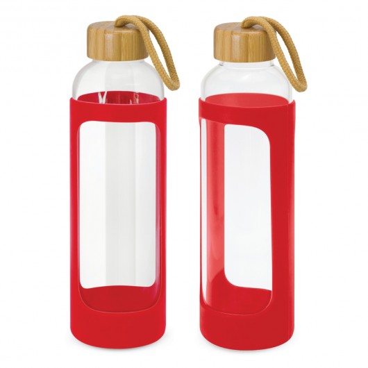 Silicone canterbury Glass bottles RED